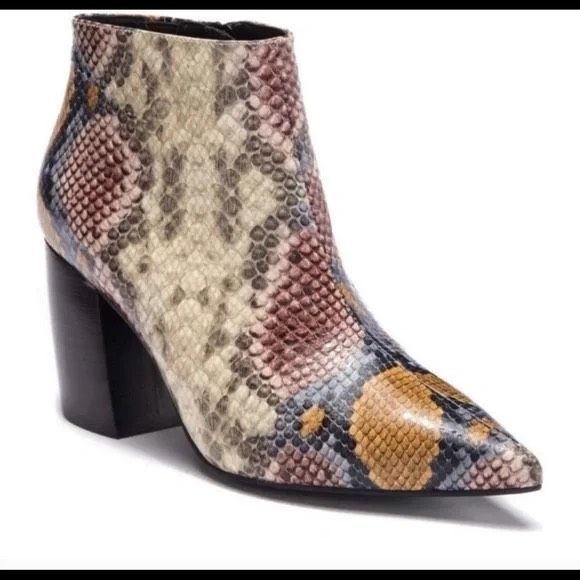 Jeffrey Campbell Kiani Bootie in Grey Wine Snake Leather Size 10 - Picture 1 of 9